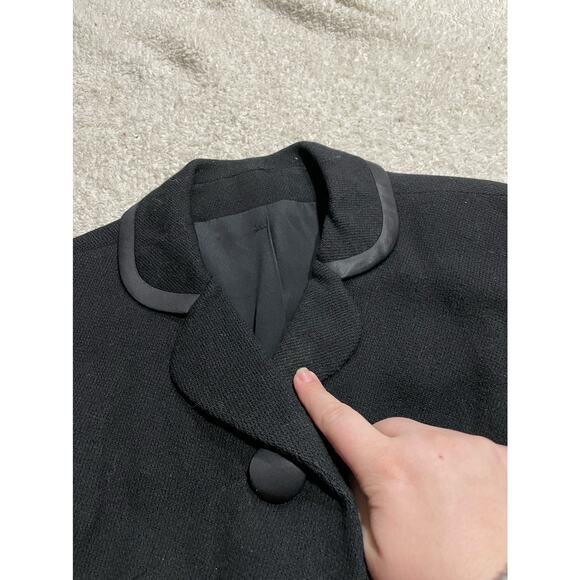 Vintage Monarch New York Women's Size Medium Imperial Twill Cropped Blazer Black - Picture 4 of 8